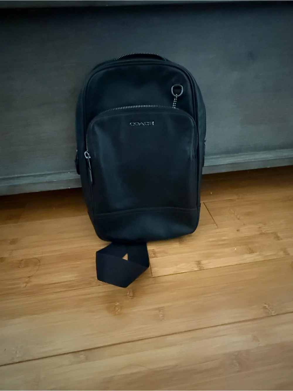 Coach Black Leather Crossbody Backpack Sling